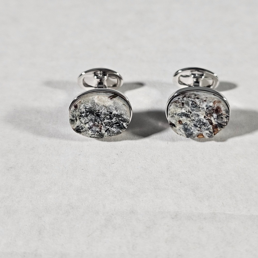 Jan Leslie Cufflinks Mens OS Silver Tourmalinated Quartz‎ Sterling Silver 925